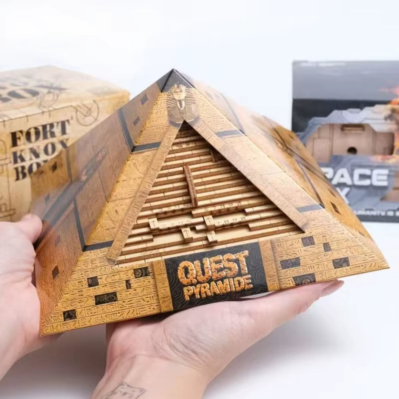 Surprise Gift Quest – Pyramid Puzzle Box with Hidden Compartment Brain Teaser for Adults & Kids.