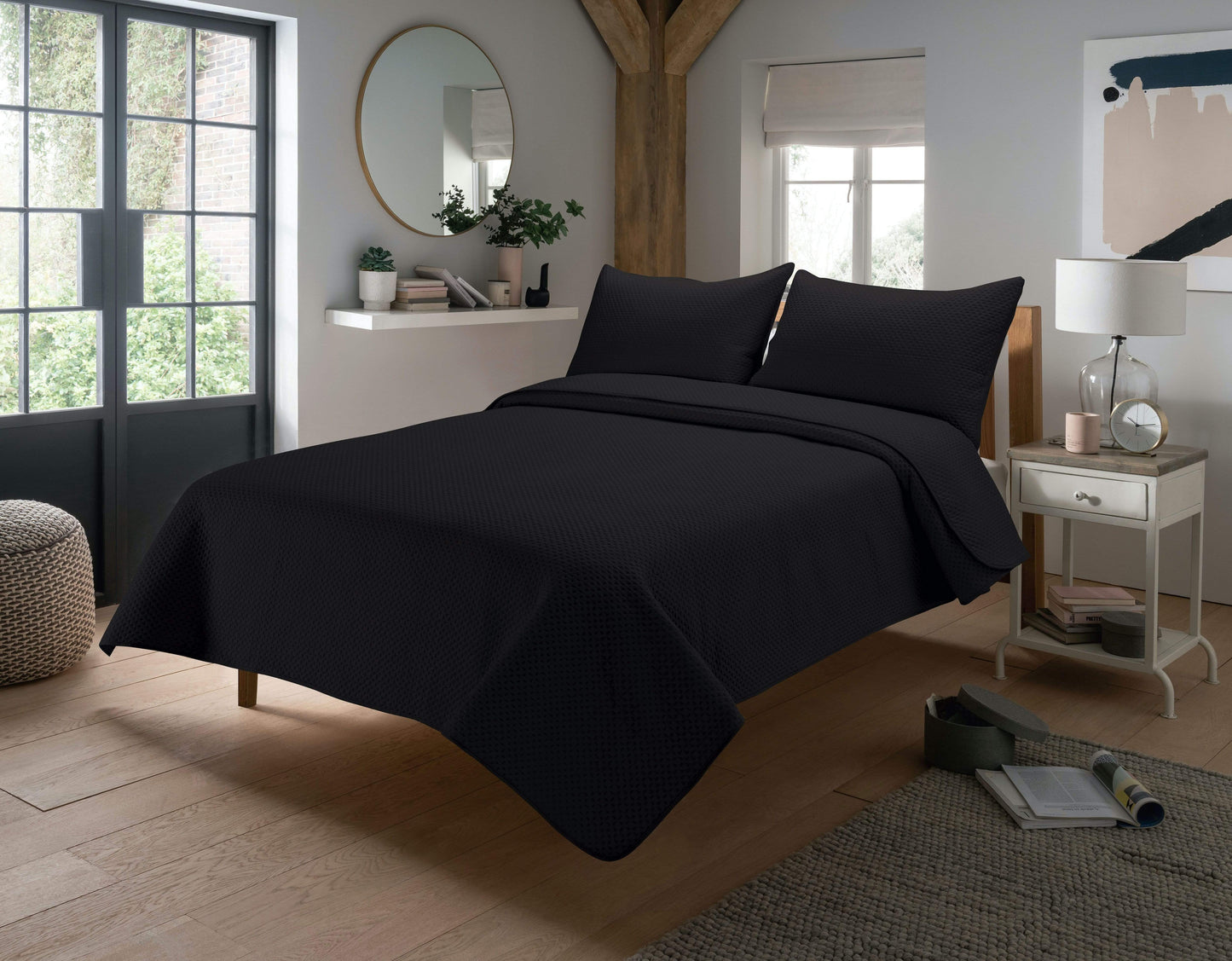 Capri Embossed Luxury Bedspread Set with Quilted Throw & Duvet Elegant Premium Bedding with Matching Pillow Shams Multiple Colours for Home Decor & Gifts by OLIVIA ROCCO