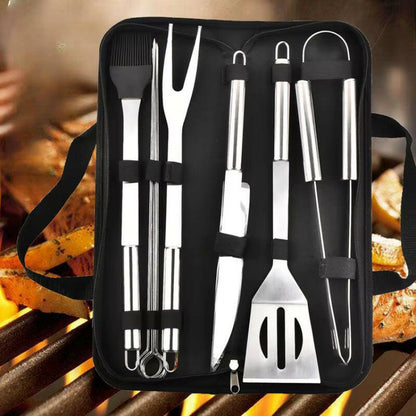 Ultimate Grillmaster Kit | Stainless Steel BBQ Tools | Portable Case .
