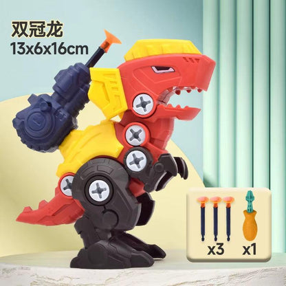 Build, Play & Battle – 3D DIY Dinosaur Puzzle Toy with Screwdriver & Soft Bullet Launcher.