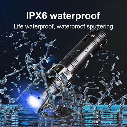 Unleash the Power: 10,000,000 Lumen Ultra-Bright Long-Range Flashlight - 5,000M Beam & IPX6 Waterproof for Ultimate Outdoor Adventures, Security & Emergencies!.