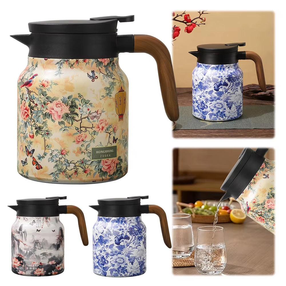 Steep in Style – Vintage Floral Tea Thermos with Built‑In Infuser.