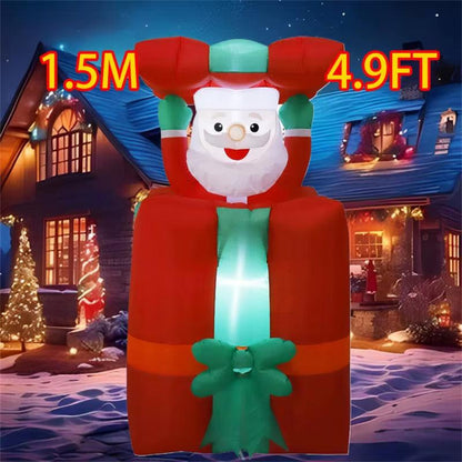 Christmas Inflatable  Decorations – LED-Lit Outdoor / Indoor Ornaments Featuring Santa, Snowmen, Trees, Bears & Gingerbread Characters