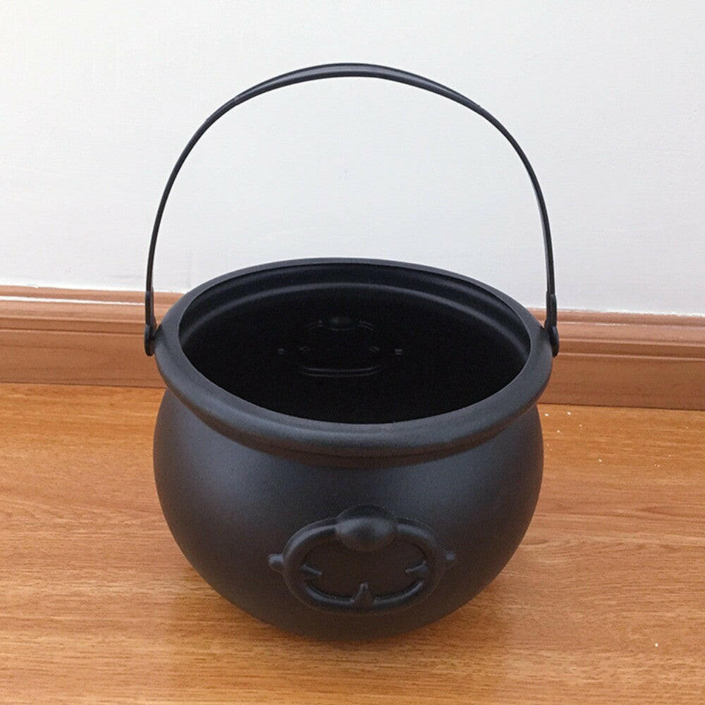 Black Witch Candy Bucket – Heat-Resistant Halloween Cauldron for Trick-or-Treat & Party Decor