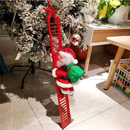 Animated Climbing Santa – Musical Rope Ladder Christmas Decoration.
