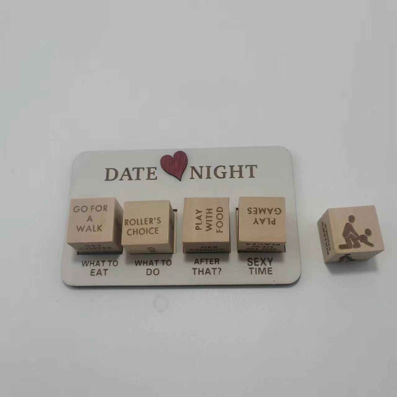 Cozy date night idea featuring unique wooden dice for fun and memorable moments