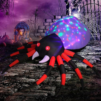 5FT Inflatable Halloween Spider with Magic Light – LED Blow-Up Decoration for Garden, Lawn, and Outdoor Displays