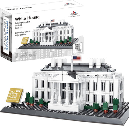 White House Building Block Set (770 Pieces) Washington D.C. White House Famous Landmark Series - Architecture Model for Kids and Adults