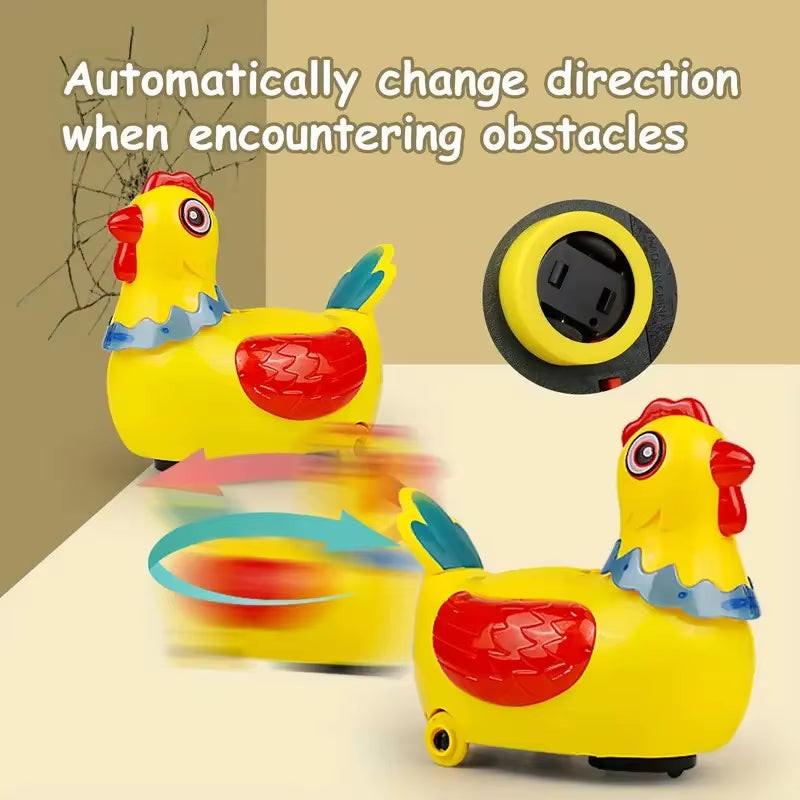 Walk, Cluck & Surprise – Electric Hen Laying Eggs Toy with Lights, Music & Obstacle Avoidance.
