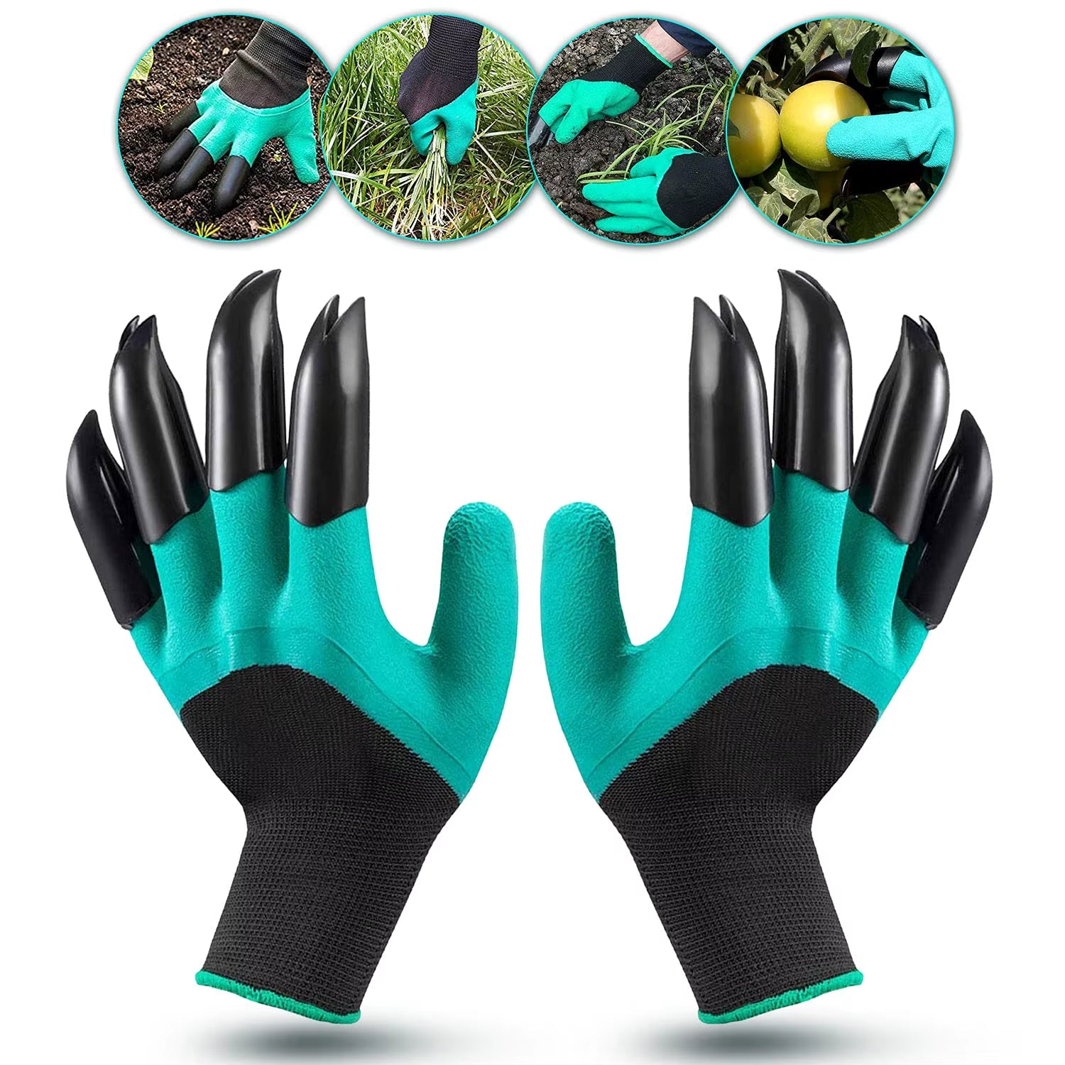 Garden gloves with built-in claws for effortless digging, planting & raking. Waterproof, breathable & protective. Perfect for gardening tasks! Durable & flexible fit.
