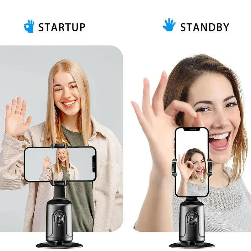 Auto Face Tracking Smartphone Holder Tripod with 360-Degree Rotation and Intelligent Object Tracking.