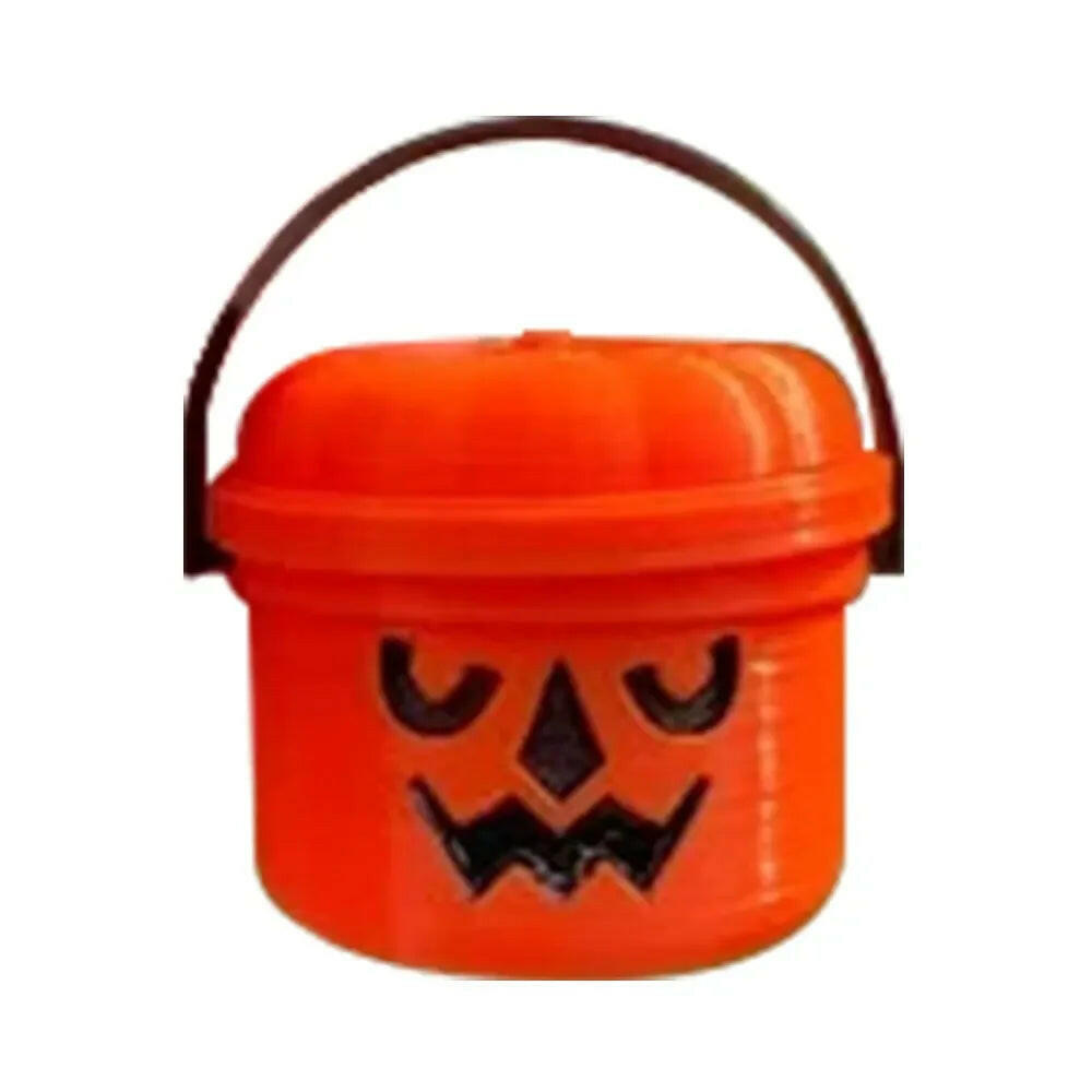 Miniature 3D Printed Halloween Bucket – Small Decorative Container for Treats, Trinkets, and Tabletop Decor