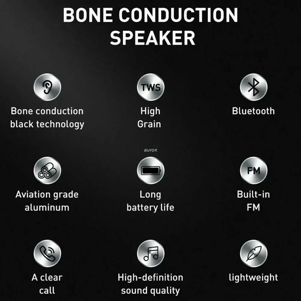 Hummingbird Bone Conduction Speaker with FM Radio Bluetooth-Compatible TWS Wireless Stereo Dual Sound Audio Box Mini Speaker.