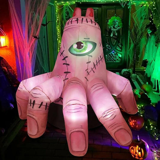 6FT Inflatable Halloween Giant Hand – LED Blow-Up Decoration for Garden, Lawn, and Indoor Displays