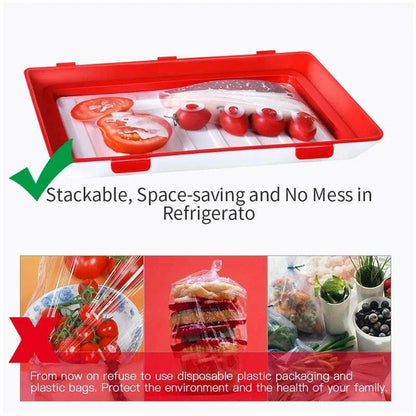 Reusable Food Preservation Tray for Seafood, Beef, and Ham - Keep Your Freshness with This Refrigerator Organizer!.