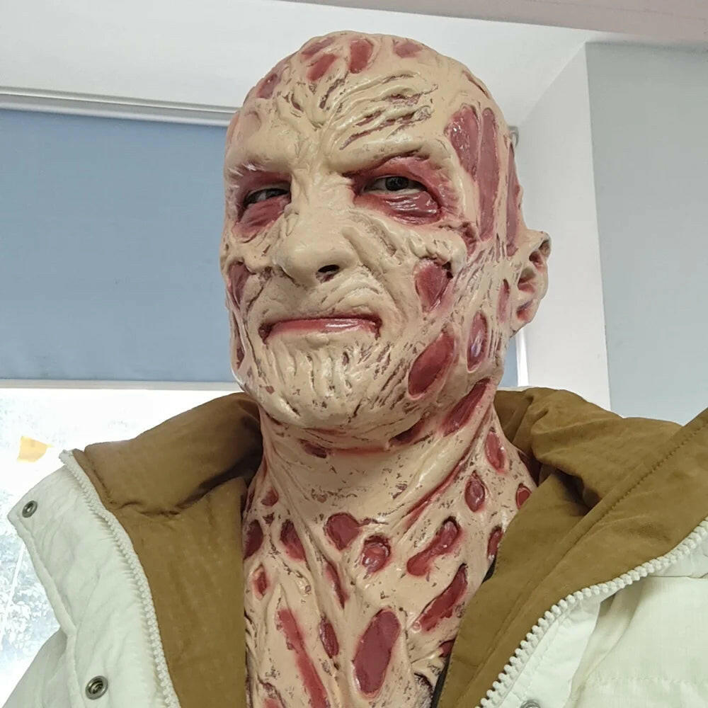 Freddy Krueger Latex Mask – Nightmare on Elm Street Horror Headgear for Halloween and Cosplay