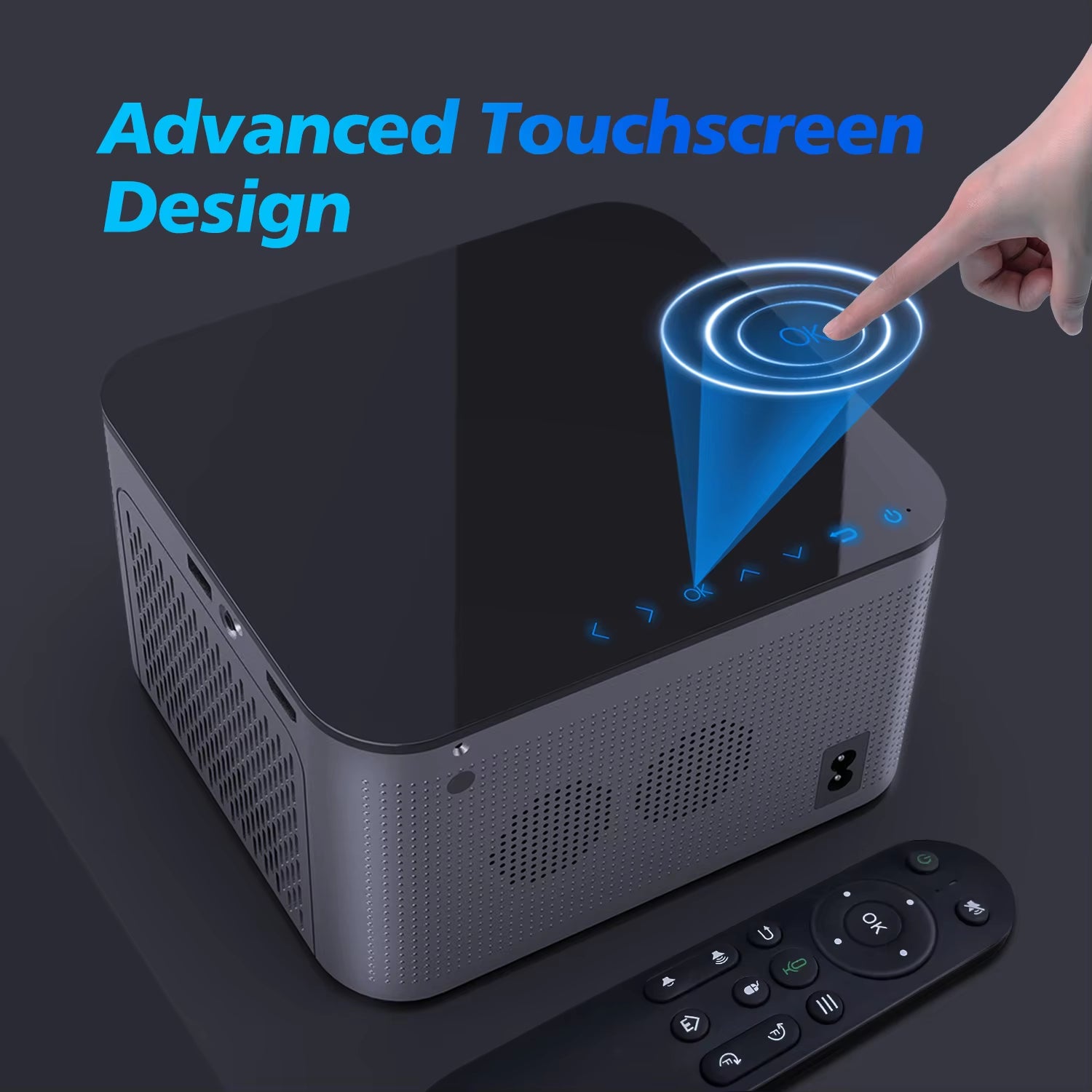 Magcubic 4K Smart Projector with ultra-bright 12000 lumens, Android 11 OS & auto-correction. Stunning visuals, Bluetooth audio & portable design!