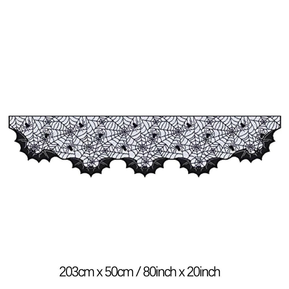 2025 Black Lace Spider Web Table Runner – Gothic Halloween Mantel Cover & Party Decor Accent (1pc)