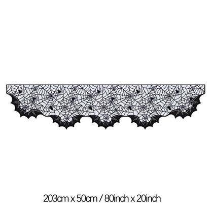2025 Black Lace Spider Web Table Runner – Gothic Halloween Mantel Cover & Party Decor Accent (1pc)