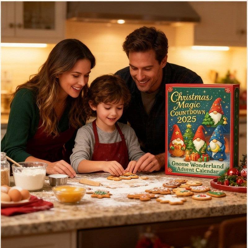 Gnome Wonderland Advent Calendar – 24 Hand-Painted Ornaments | A Whimsical Countdown for Holiday Joy.