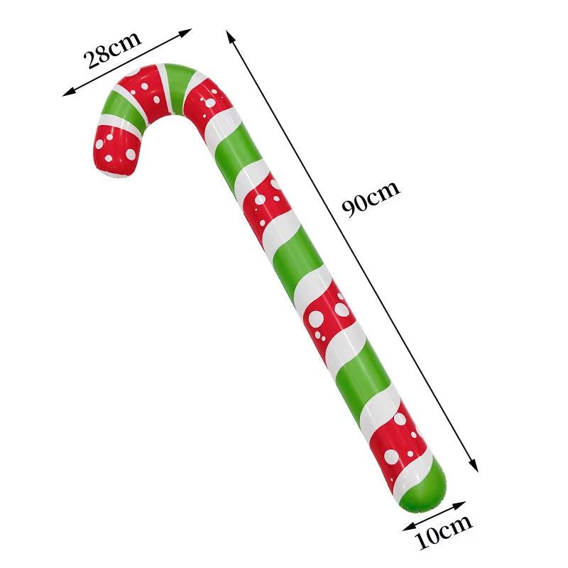 4Pc Inflatable Christmas Candy Cane Balloons – 35.4in PVC Holiday Decorations for Indoor & Outdoor Parties.