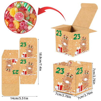24‑Day Kraft Advent Calendar Boxes – DIY Countdown Gift Set.