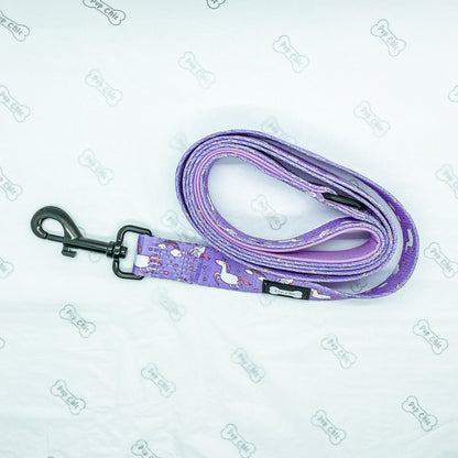 Daydreams & Unicorns 5ft dog lead with unicorn print and D‑ring handle, matching harness & collar