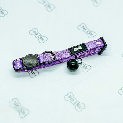 Daydreams & Unicorns cat collar with unicorn print, quick release buckle, and black bell