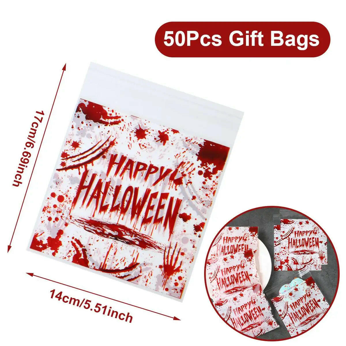 50-Pack Halloween Candy Bags – Pumpkin & Ghost Party Favor Bags for Trick-or-Treat & Home Decor (2025 Edition)