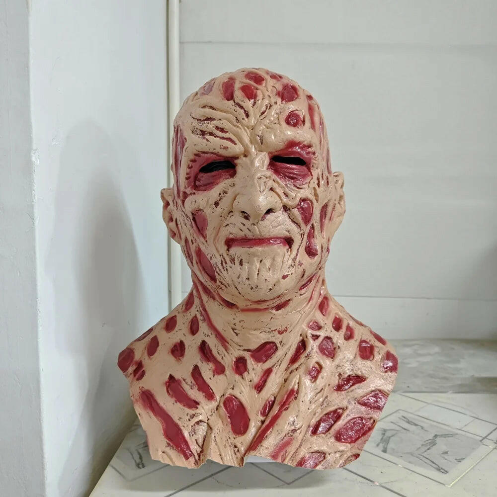 Freddy Krueger Latex Mask – Nightmare on Elm Street Horror Headgear for Halloween and Cosplay