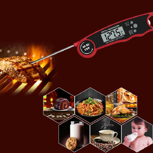 Instant Read Waterproof Digital Meat Thermometer for Perfect BBQ Cooking.