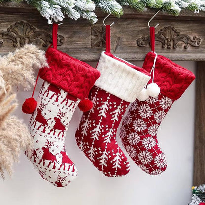 Handcrafted Knitted Christmas Stockings – Classic Holiday Décor for Gifts & Traditions.