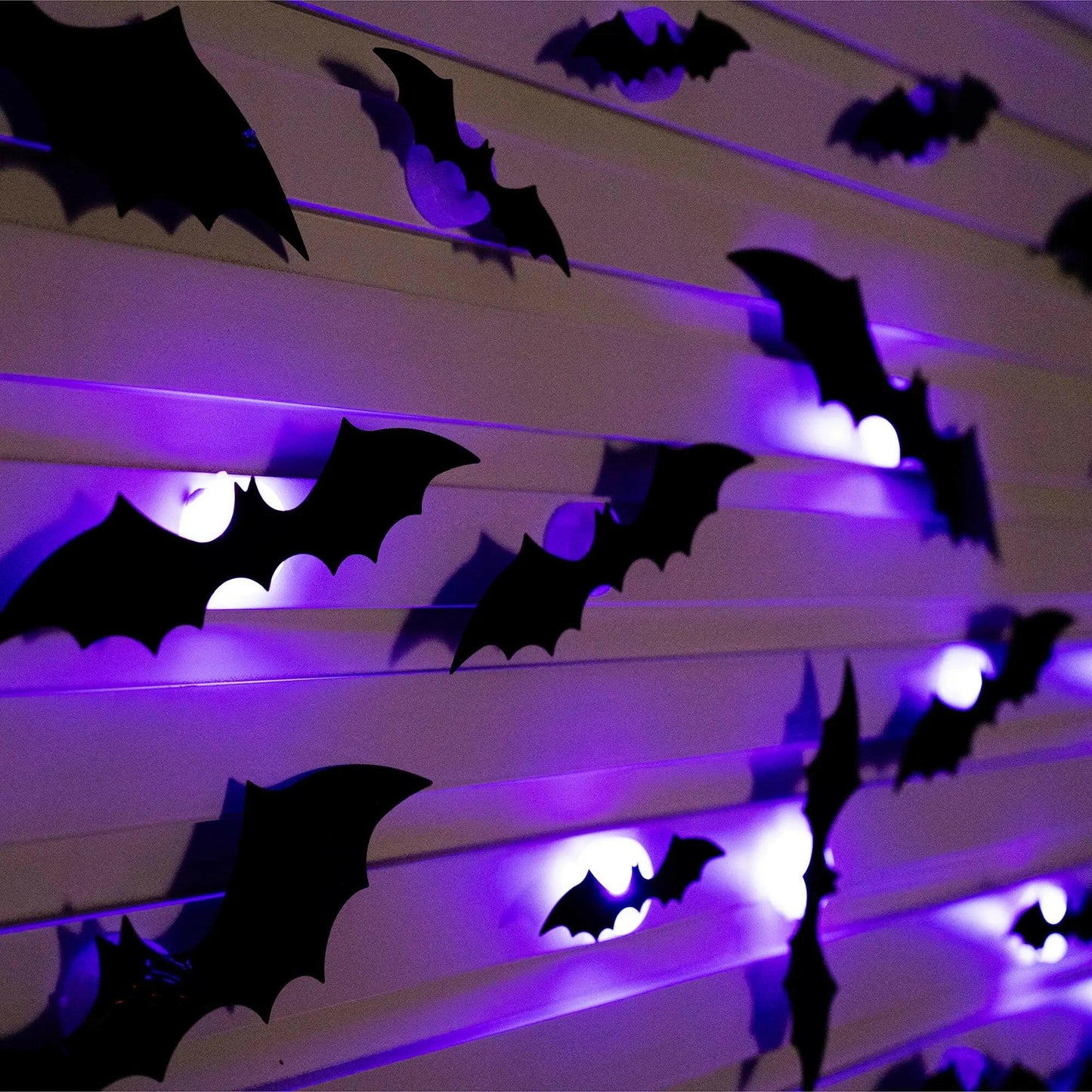 Halloween LED Bat Wall Decor - Realistic 3D PVC Bat Stickers for Indoor and Outdoor Halloween Party Decoration