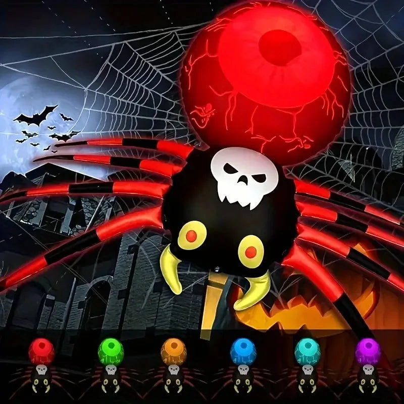PVC Inflatable LED Glow‑in‑the‑Dark Halloween Spider – Party & Yard Decoration
