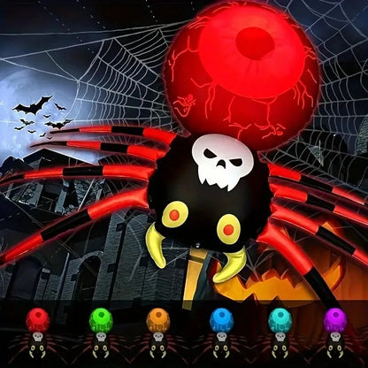 PVC Inflatable LED Glow‑in‑the‑Dark Halloween Spider – Party & Yard Decoration