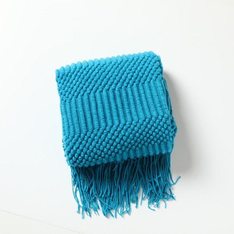 Faux‑Cashmere Tassel Throw Blanket – Decorative Sofa & Bed Scarf.