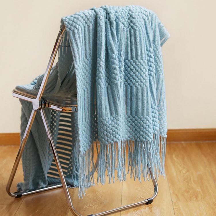 Faux‑Cashmere Tassel Throw Blanket – Decorative Sofa & Bed Scarf.