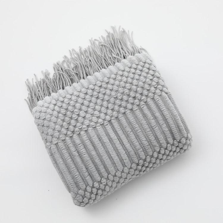 Faux‑Cashmere Tassel Throw Blanket – Decorative Sofa & Bed Scarf.