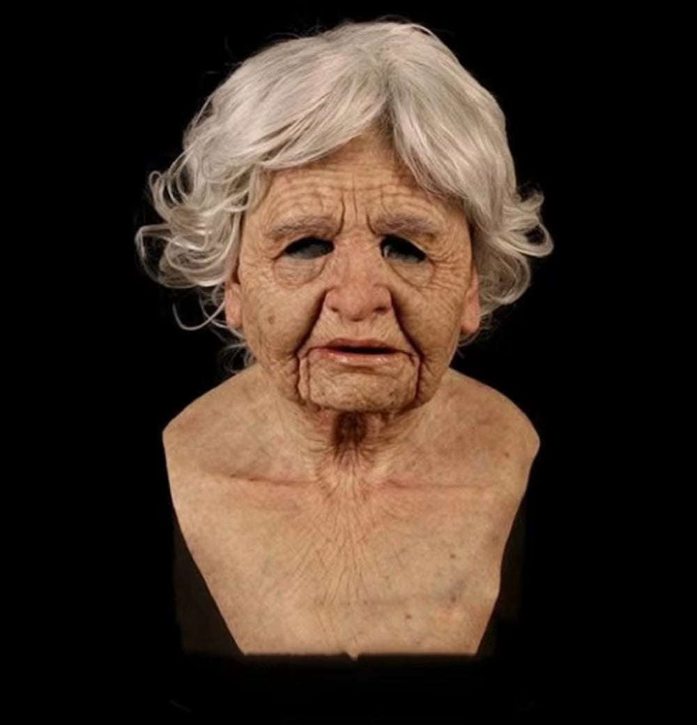 Unleash the fun this Halloween with our 2025 Wrinkled Head  Full Mask!