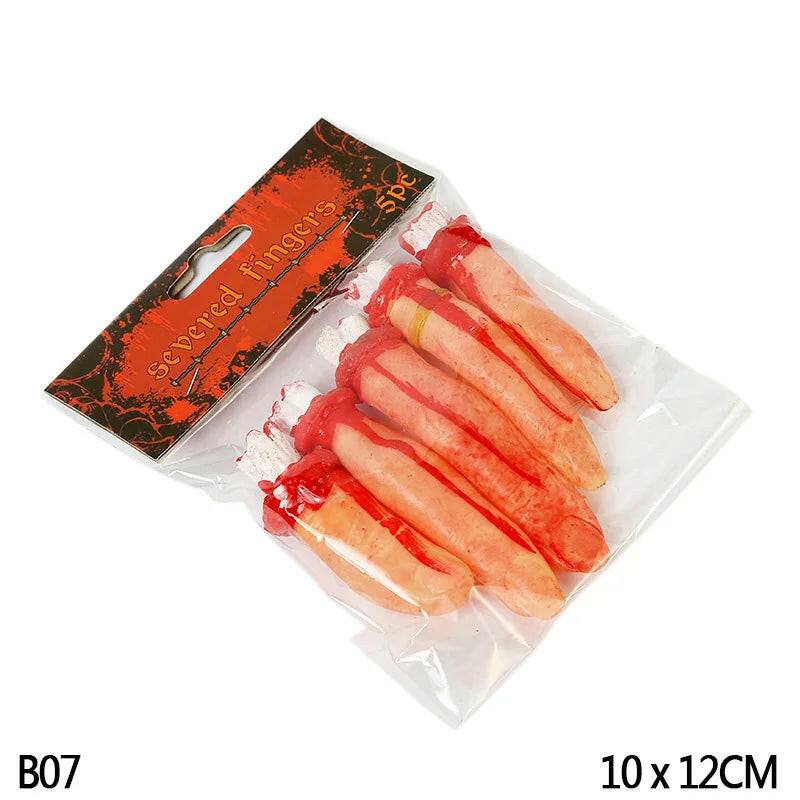 Horror Halloween Rubber Body Part Props – Fake Hands, Legs, Hearts & Brains for Haunted House & Party Decor