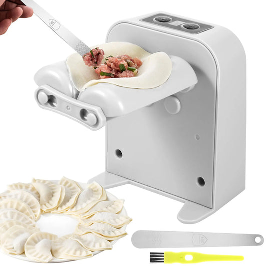 Electric Dumpling Maker – Rechargeable, 2-Speed Automatic Dumpling Press with Filling Spoon & Brush