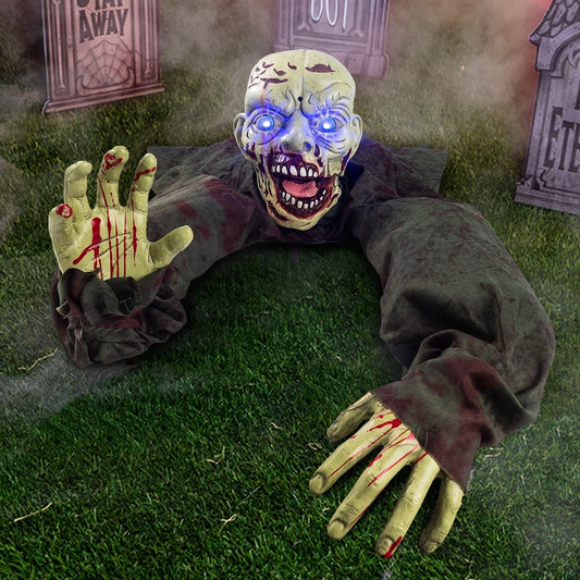 Halloween Groundbreaker Animated Halloween Decorations Zombie with Creepy Sound and Flashing Eyes