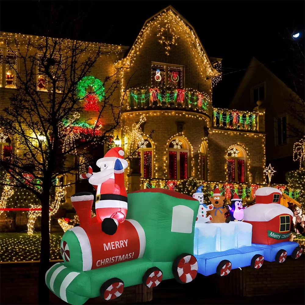 2025 Christmas Inflatables 8FT 215-270Cm Glowing Santa Claus with LED Outdoor Home Cafe Decoration Party Garden Xmas Decor.