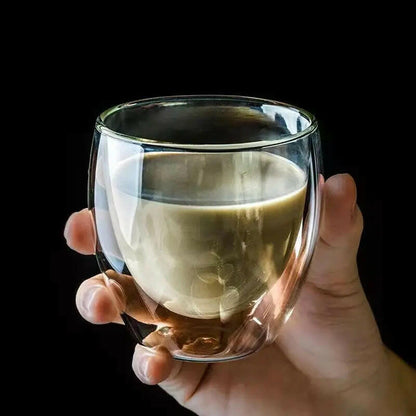 80ML Double Wall Shot Glass Cups - Set of 2-12, Handmade, Heat Resistant, Ideal forEspresso, Tea, Whisky, or a nice hot toddy.