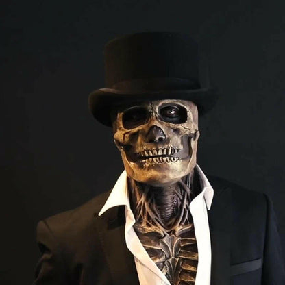 Realistic Skull Mask with Movable Jaw – Full Head 3D Latex Horror Mask for Halloween & Cosplay