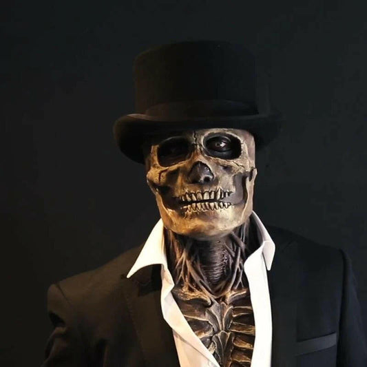 Realistic Skull Mask with Movable Jaw – Full Head 3D Latex Horror Mask for Halloween & Cosplay