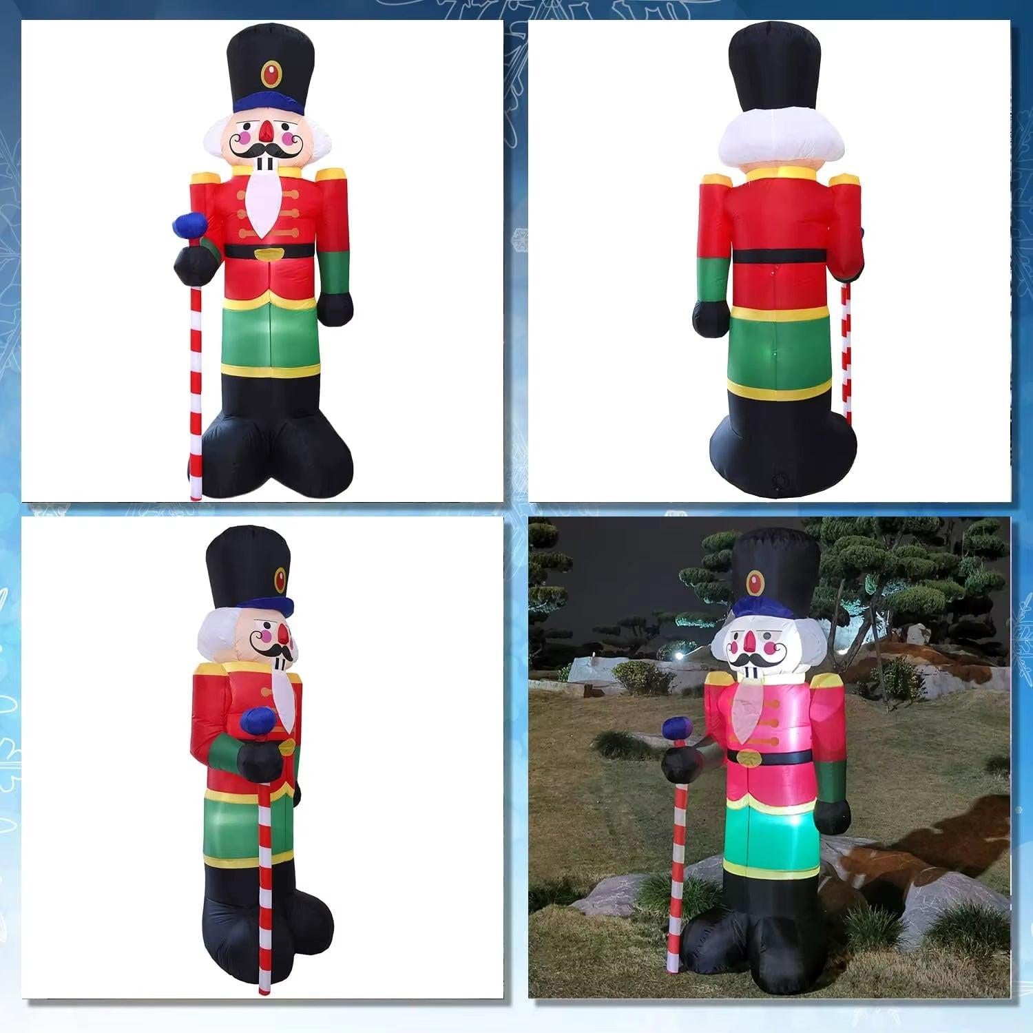8FT Christmas Inflatable Collection – Nutcracker, Santa, Gingerbread, Snowman & Gnome Variants with LED Lights.