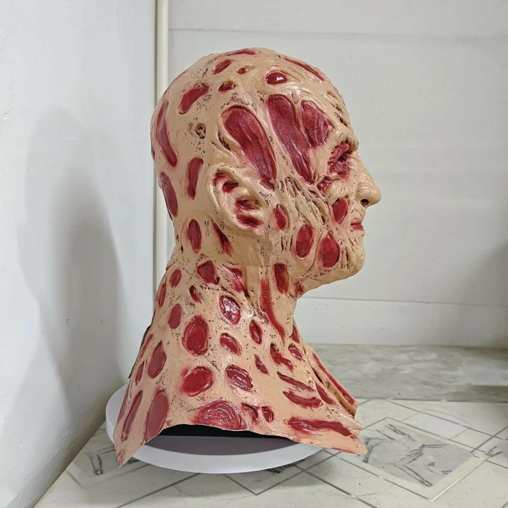 Freddy Krueger Latex Mask – Nightmare on Elm Street Horror Headgear for Halloween and Cosplay
