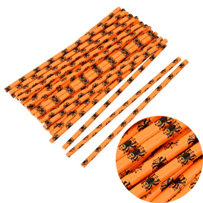 25-Pack Halloween Disposable Straws – Choose from 17 Spooky Designs for Party Drinks & Decor