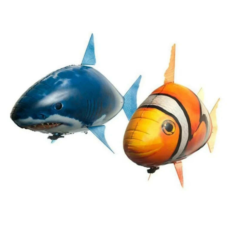 Remote Control Inflatable Shark Toy - Air Swimming RC Animal Balloon for Kids.